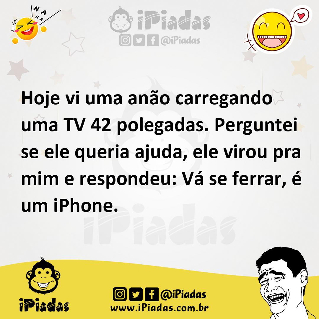Ilustração de Hoje vi uma anão carregando uma TV 42 polegadas. Perguntei se ele quer... no iPiadas