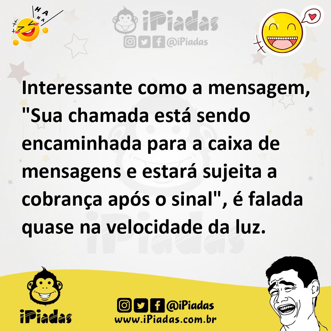 Ilustração de Interessante como a mensagem, "Sua chamada está sendo encaminhada para... no iPiadas