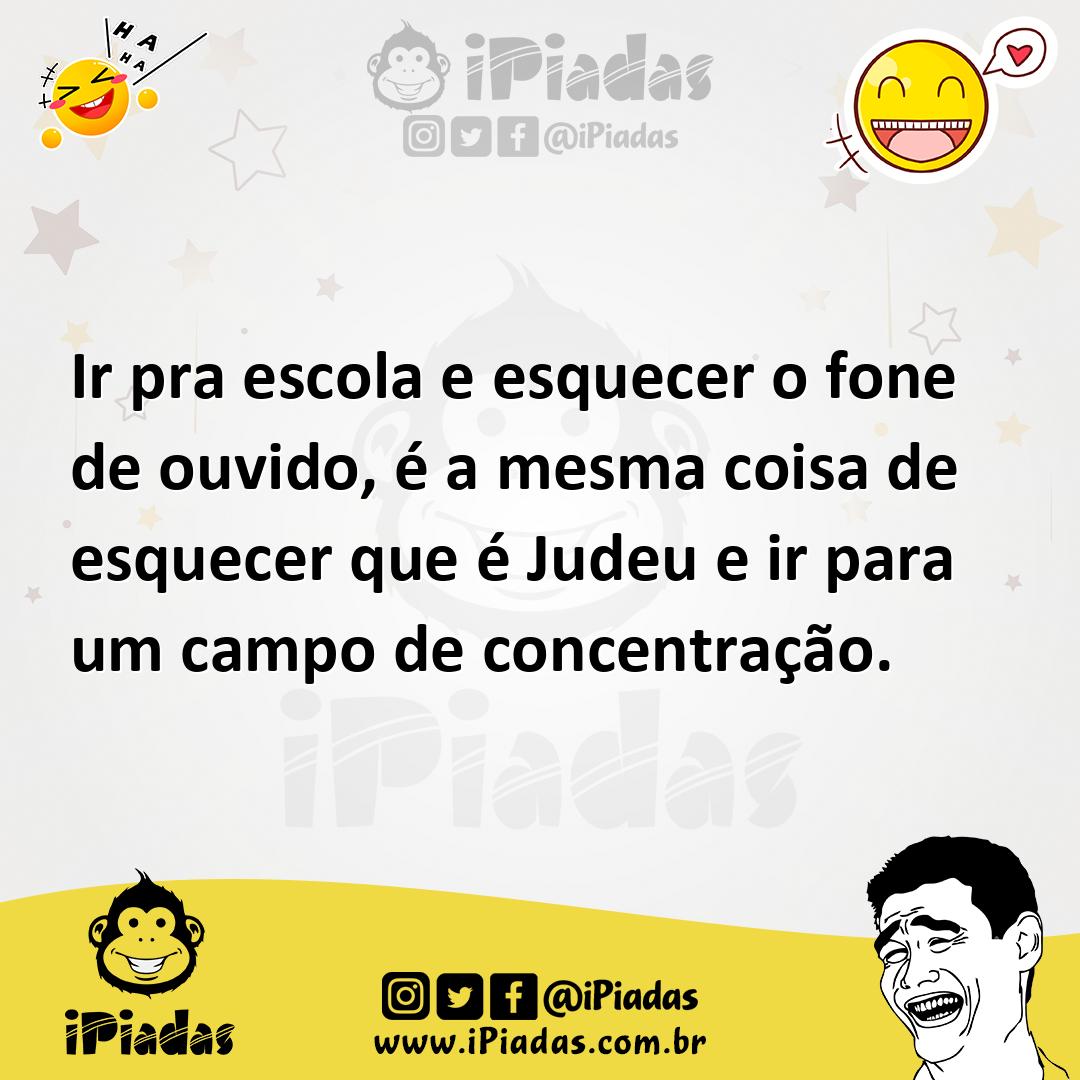 Ilustração de Ir pra escola e esquecer o fone de ouvido, é a mesma coisa de esquecer... no iPiadas