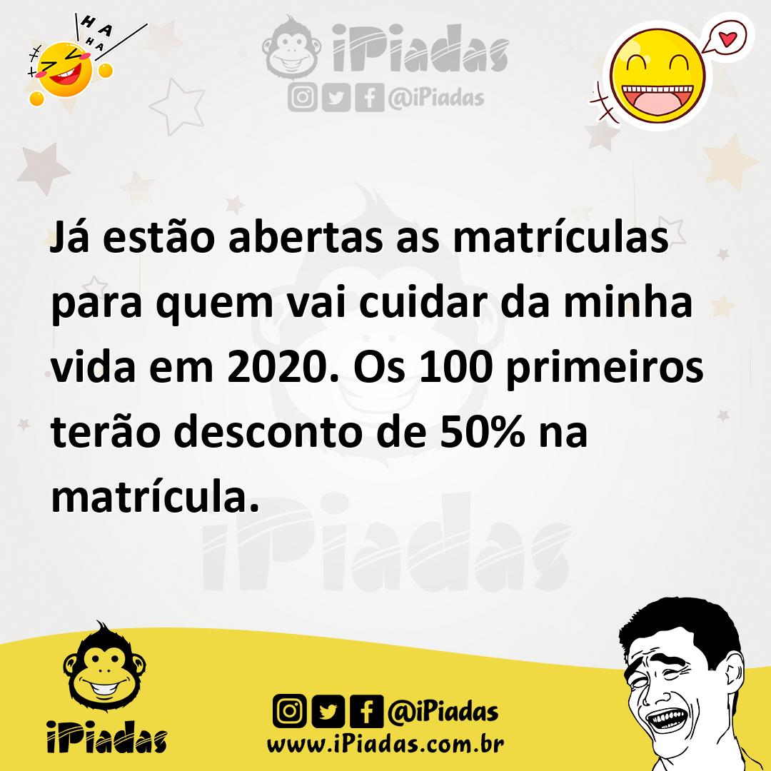 Ilustração de Já estão abertas as matrículas para quem vai cuidar da minha vida em 2... no iPiadas