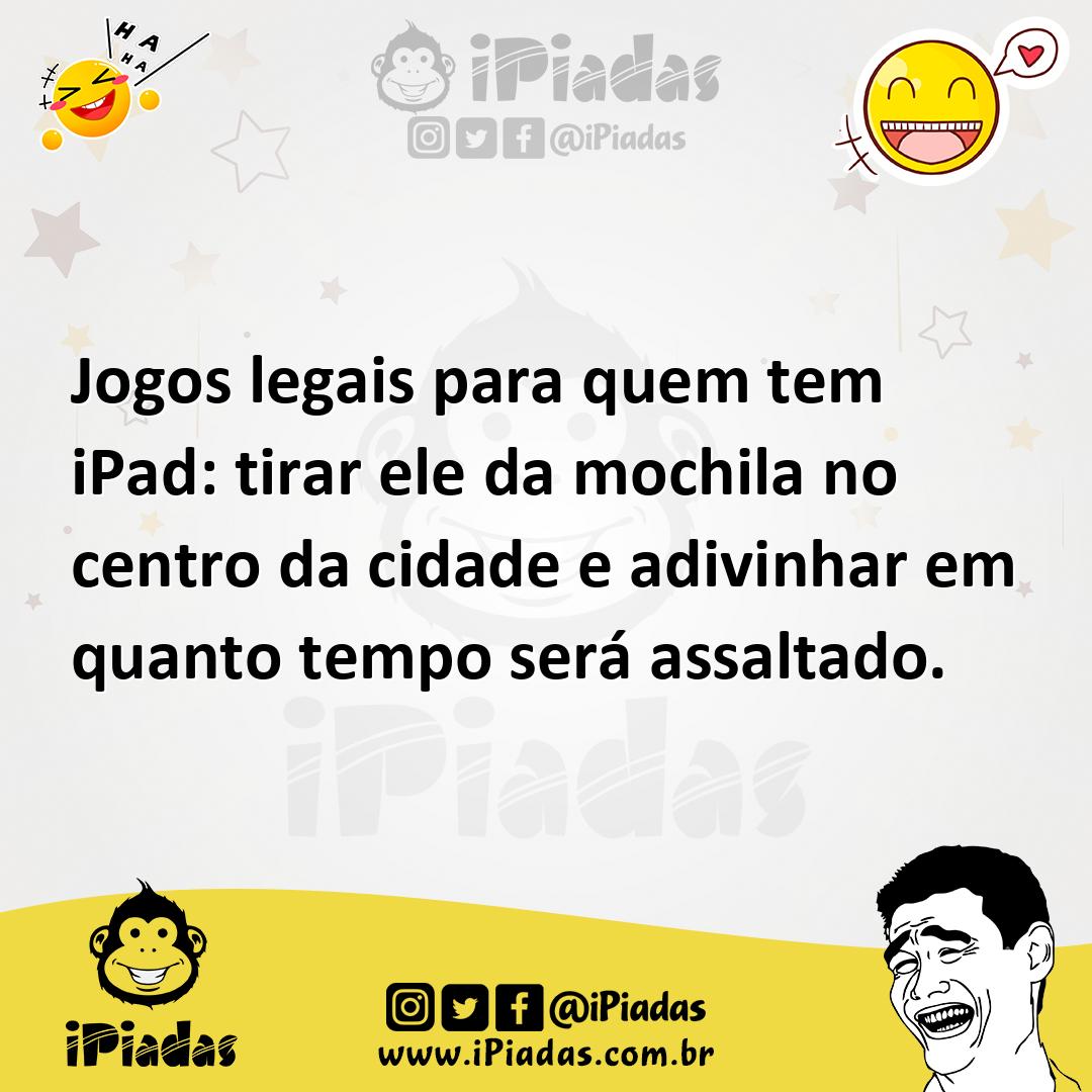 Ilustração de Jogos legais para quem tem iPad: tirar ele da mochila no centro da cid... no iPiadas