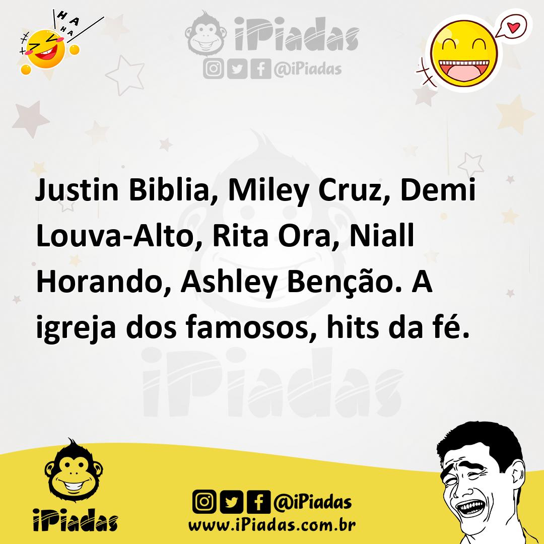 Ilustração de Justin Biblia, Miley Cruz, Demi Louva-Alto, Rita Ora, Niall Horando, A... no iPiadas
