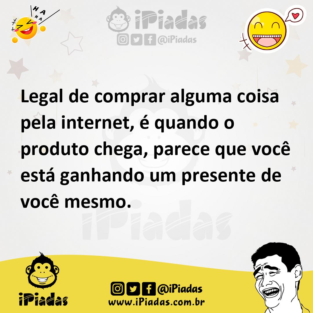 Ilustração de Legal de comprar alguma coisa pela internet, é quando o produto chega,... no iPiadas