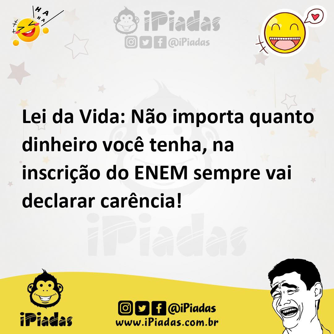 Ilustração de Lei da Vida: Não importa quanto dinheiro você tenha, na inscrição do E... no iPiadas