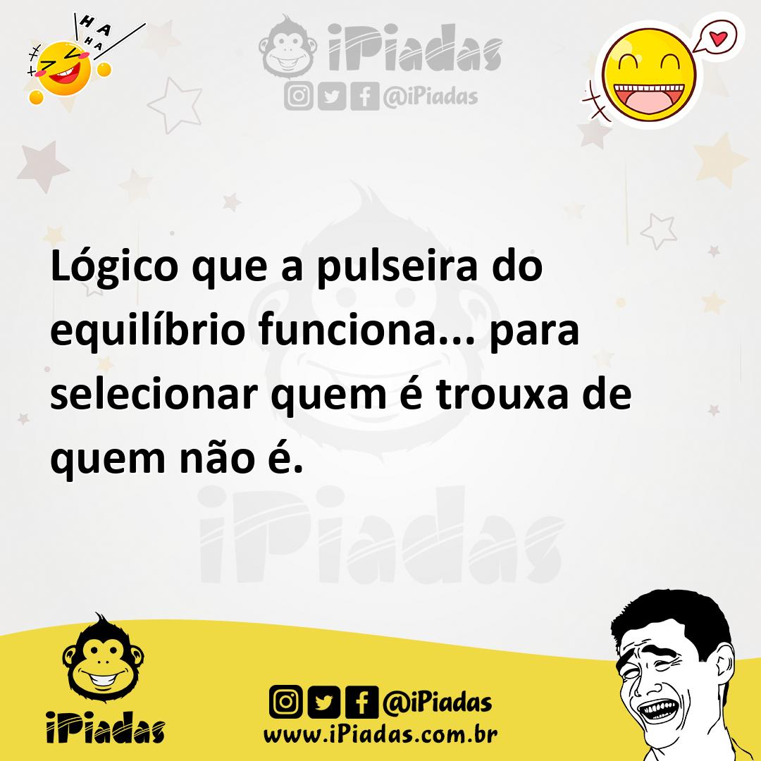 Ilustração de Lógico que a pulseira do equilíbrio funciona... para selecionar quem é... no iPiadas