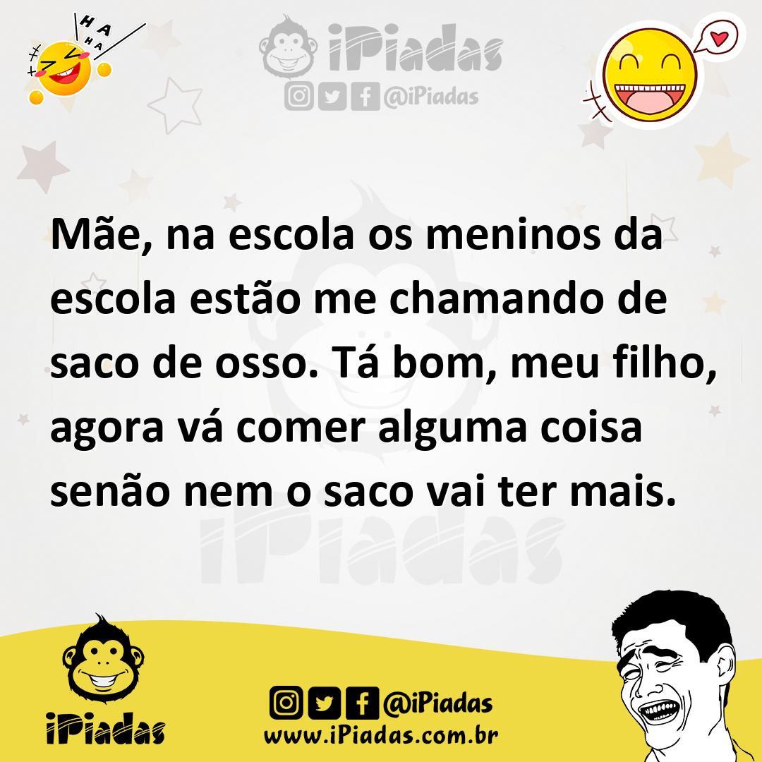 Ilustração de Mãe, na escola os meninos da escola estão me chamando de saco de osso.... no iPiadas