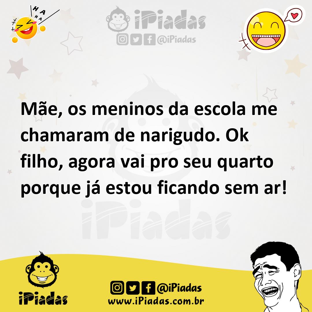 Ilustração de Mãe, os meninos da escola me chamaram de narigudo. Ok filho, agora vai... no iPiadas