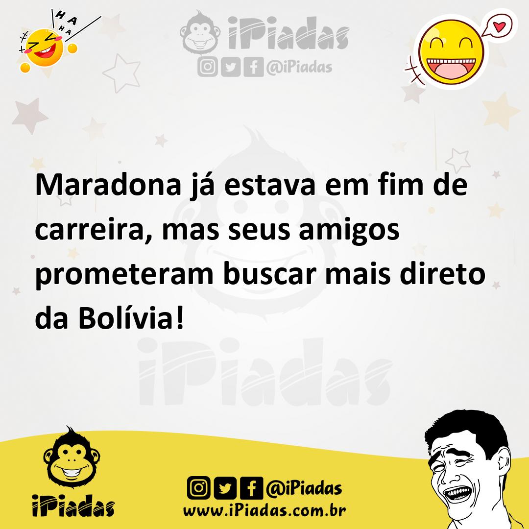 Ilustração de Maradona já estava em fim de carreira, mas seus amigos prometeram busc... no iPiadas