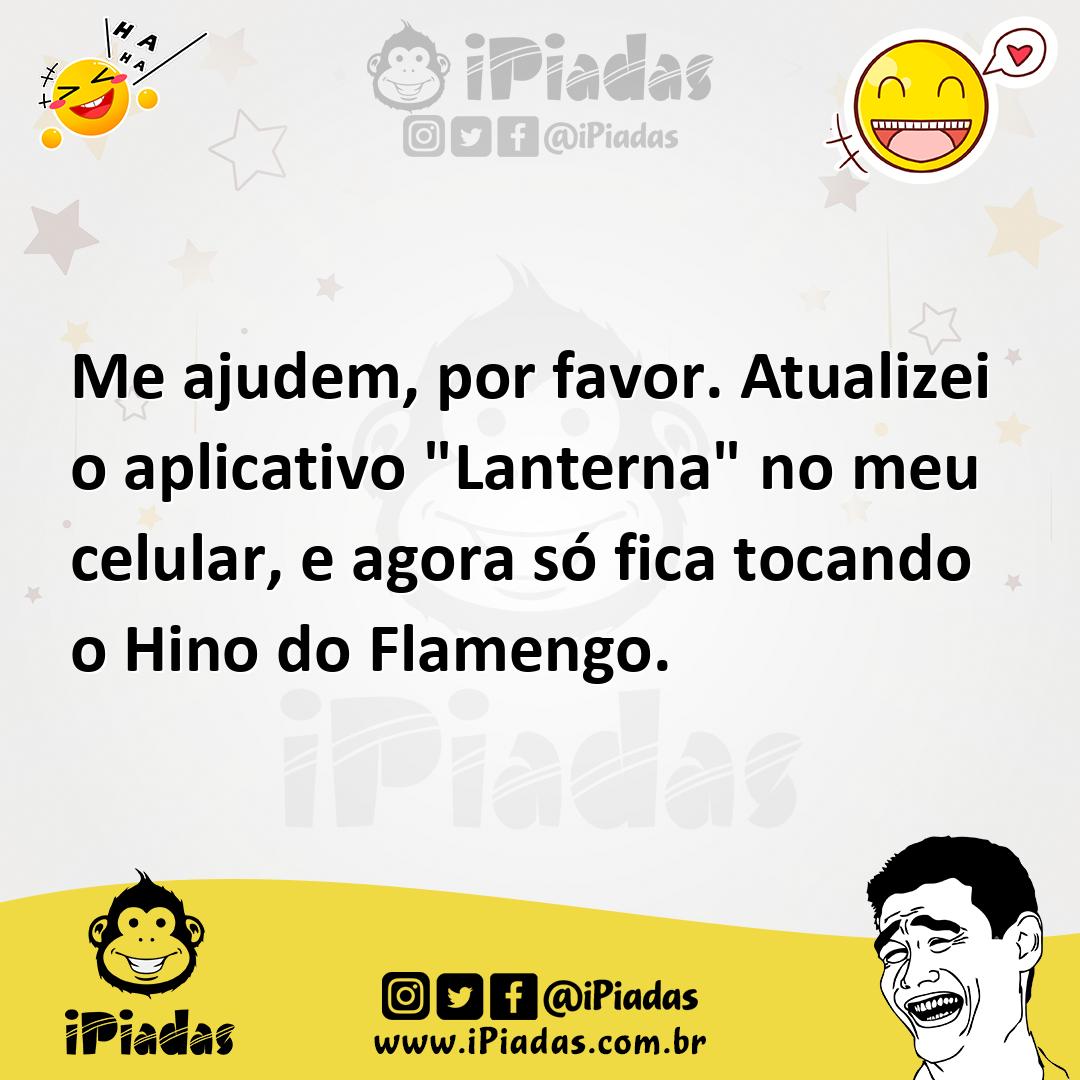 Ilustração de Me ajudem, por favor. Atualizei o aplicativo "Lanterna" no meu celular... no iPiadas