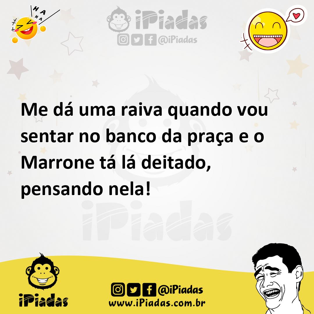 Ilustração de Me dá uma raiva quando vou sentar no banco da praça e o Marrone tá lá... no iPiadas