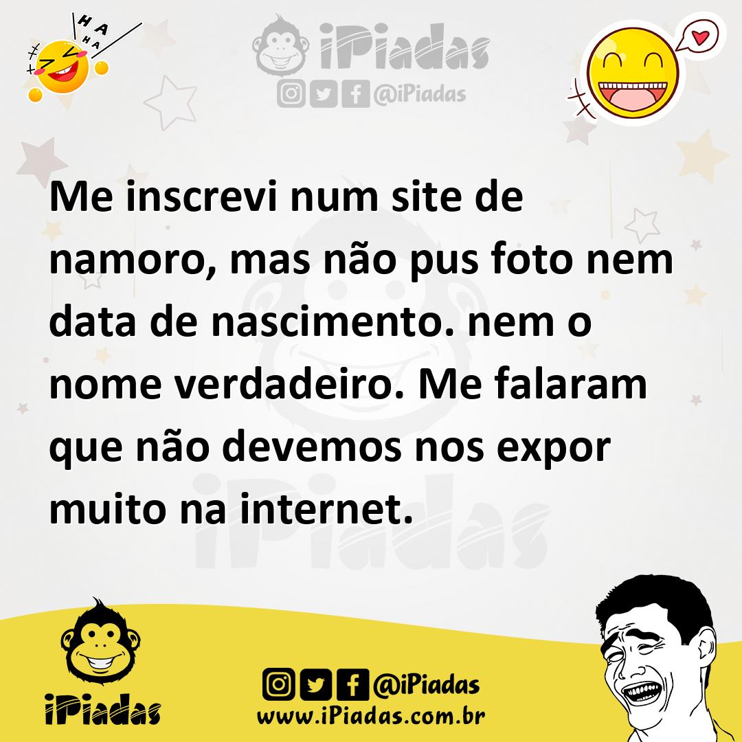 Ilustração de Me inscrevi num site de namoro, mas não pus foto nem data de nasciment... no iPiadas