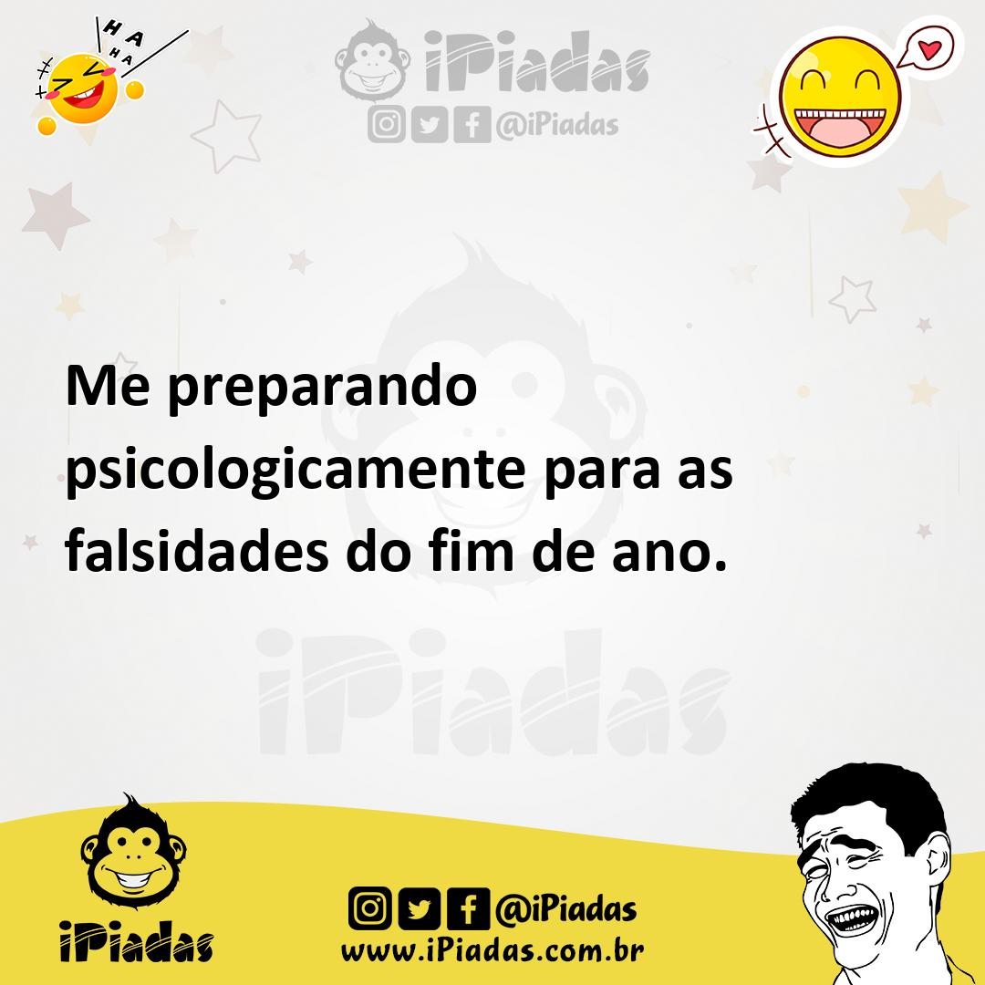 Ilustração de Me preparando psicologicamente para as falsidades do fim de ano. no iPiadas