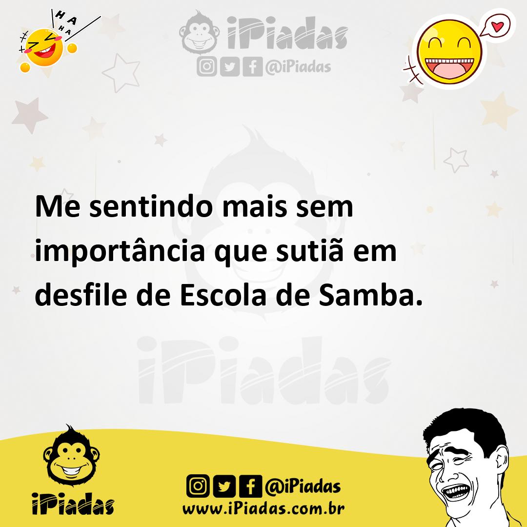 Ilustração de Me sentindo mais sem importância que sutiã em desfile de Escola de Sam... no iPiadas