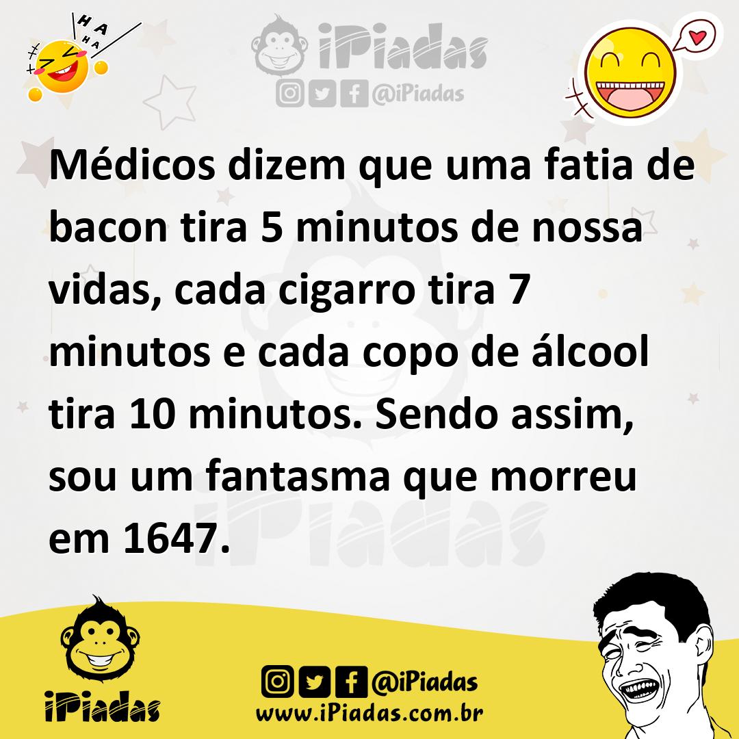 Ilustração de Médicos dizem que uma fatia de bacon tira 5 minutos de nossa vidas, ca... no iPiadas
