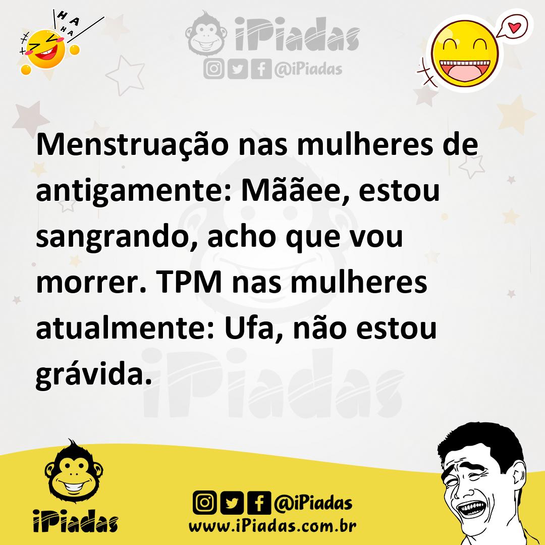 Ilustração de Menstruação nas mulheres de antigamente: Mããee, estou sangrando, acho... no iPiadas