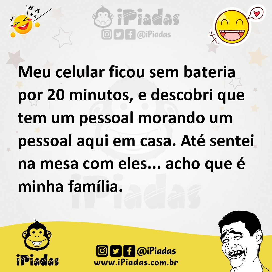 Ilustração de Meu celular ficou sem bateria por 20 minutos, e descobri que tem um pe... no iPiadas