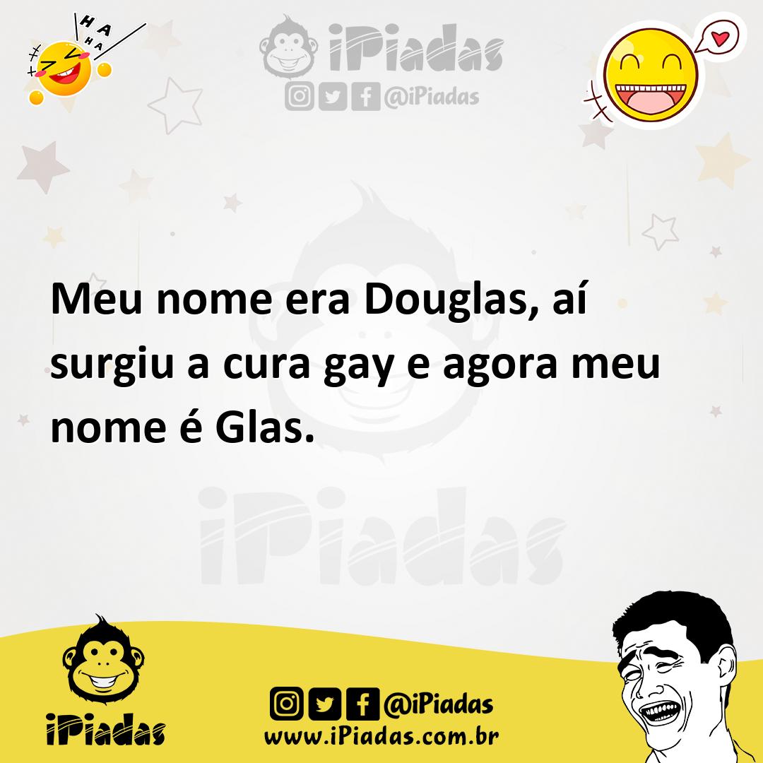 Ilustração de Meu nome era Douglas, aí surgiu a cura gay e agora meu nome é Glas. no iPiadas