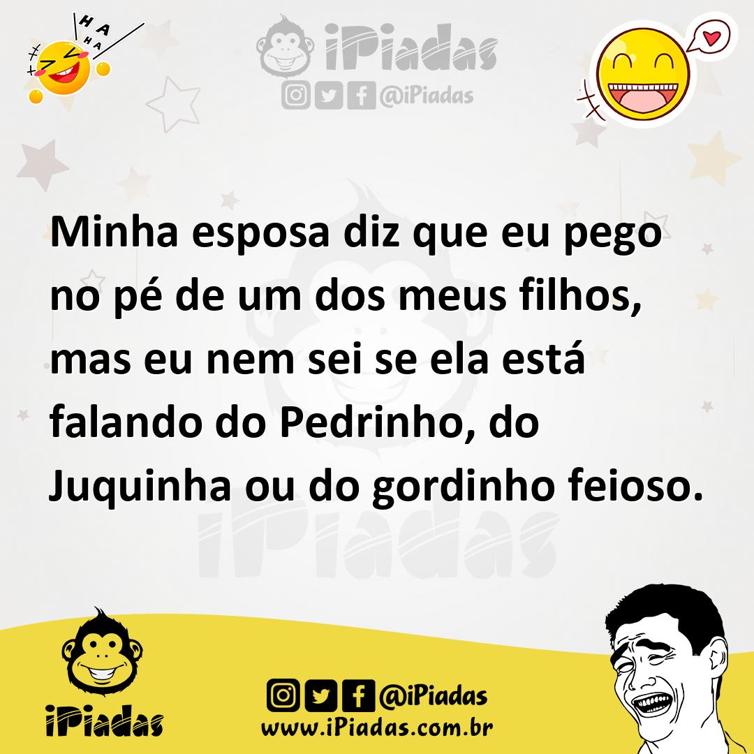 Ilustração de Minha esposa diz que eu pego no pé de um dos meus filhos, mas eu nem s... no iPiadas