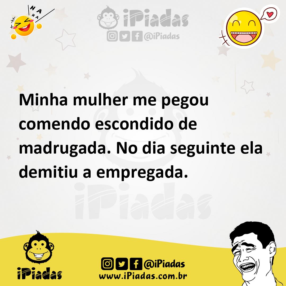 Ilustração de Minha mulher me pegou comendo escondido de madrugada. No dia seguinte... no iPiadas