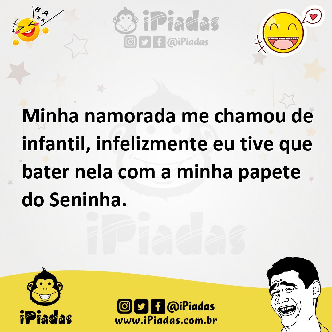 Ilustração de Minha namorada me chamou de infantil, infelizmente eu tive que bater n... no iPiadas