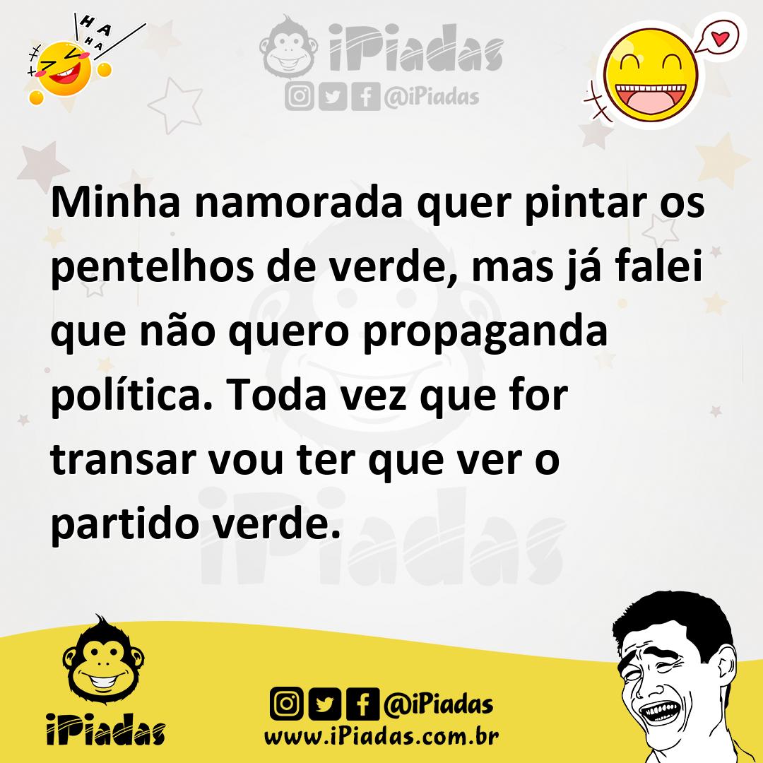 Ilustração de Minha namorada quer pintar os pentelhos de verde, mas já falei que não... no iPiadas