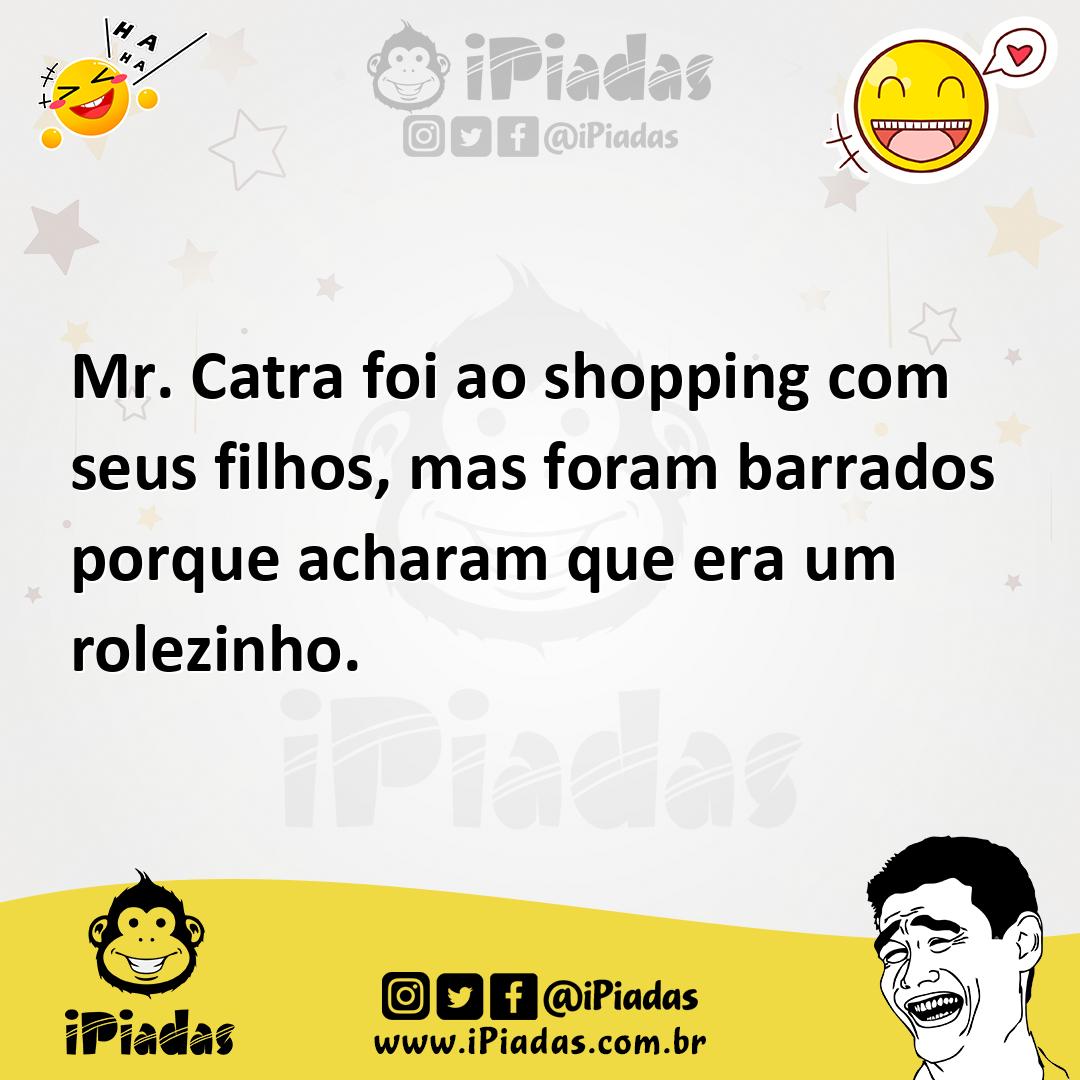 Ilustração de Mr. Catra foi ao shopping com seus filhos, mas foram barrados porque a... no iPiadas