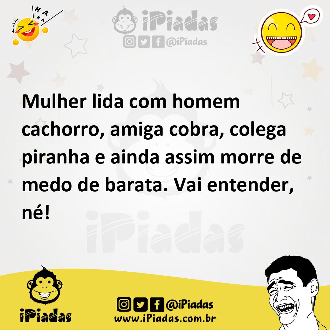 Ilustração de Mulher lida com homem cachorro, amiga cobra, colega piranha e ainda as... no iPiadas