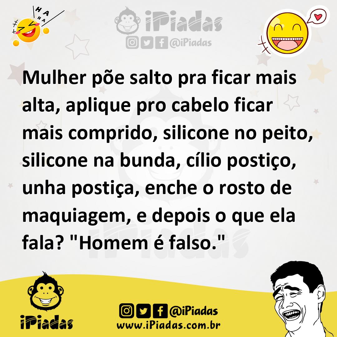 Ilustração de Mulher põe salto pra ficar mais alta, aplique pro cabelo ficar mais co... no iPiadas