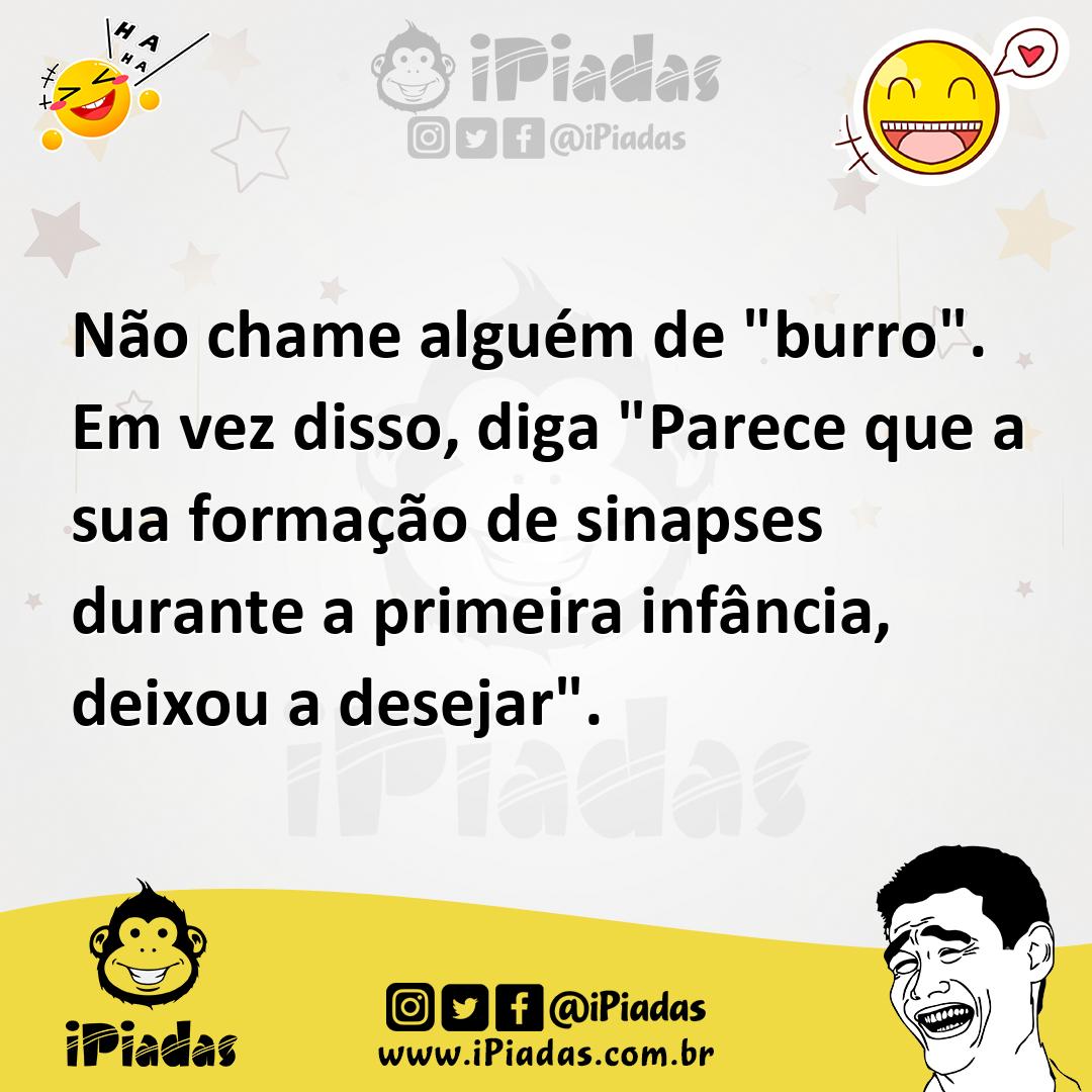 Ilustração de Não chame alguém de "burro". Em vez disso, diga "Parece que a sua form... no iPiadas