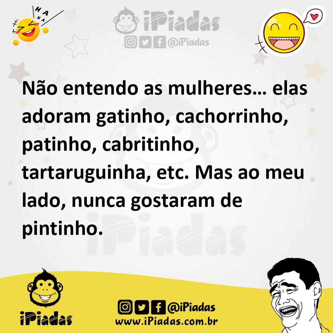 Ilustração de Não entendo as mulheres… elas adoram gatinho, cachorrinho, patinho, ca... no iPiadas