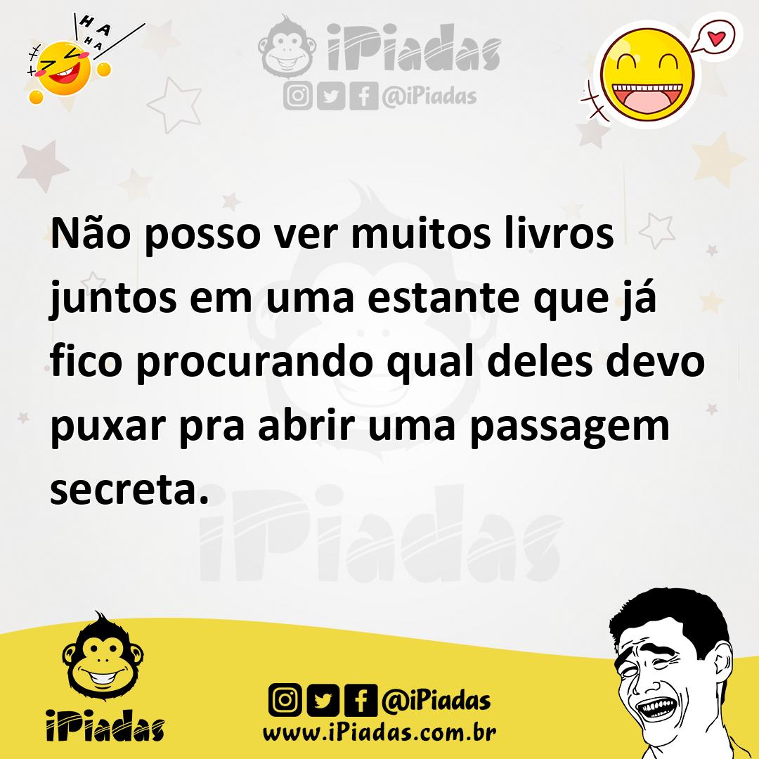 Ilustração de Não posso ver muitos livros juntos em uma estante que já fico procuran... no iPiadas