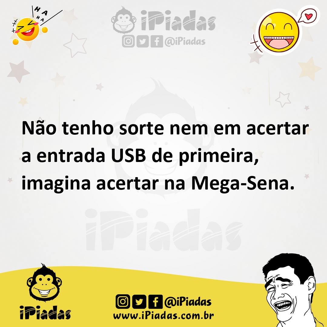 Ilustração de Não tenho sorte nem em acertar a entrada USB de primeira, imagina acer... no iPiadas