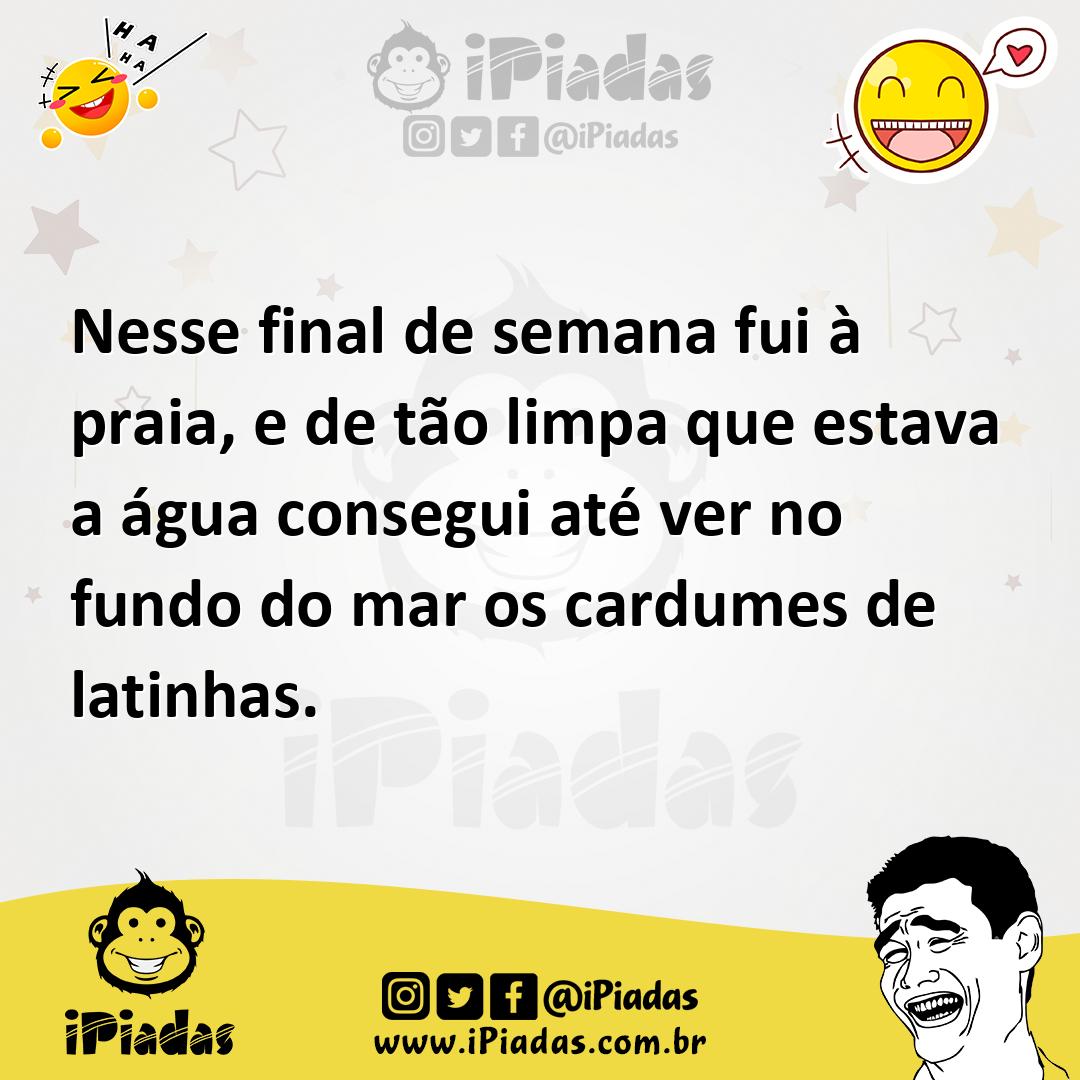 Ilustração de Nesse final de semana fui à praia, e de tão limpa que estava a água co... no iPiadas