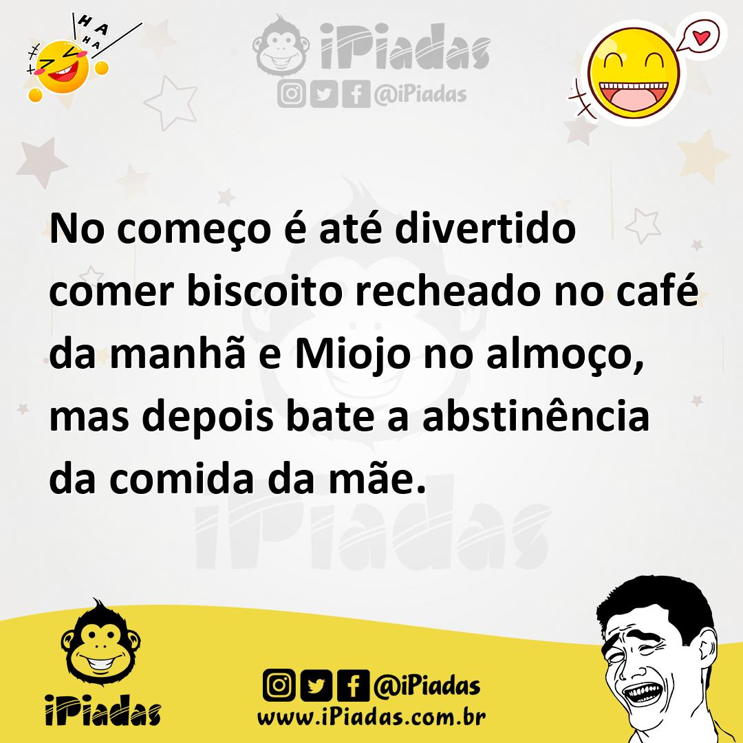 Ilustração de No começo é até divertido comer biscoito recheado no café da manhã e M... no iPiadas