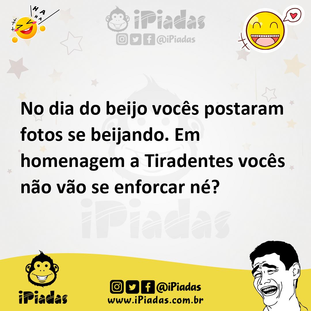 Ilustração de No dia do beijo vocês postaram fotos se beijando. Em homenagem a Tirad... no iPiadas