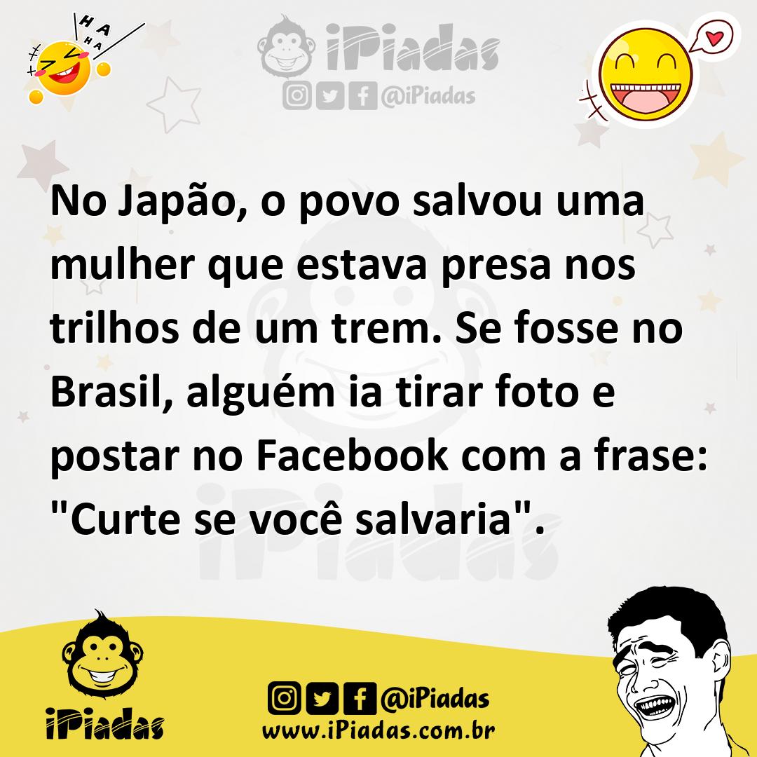 Ilustração de No Japão, o povo salvou uma mulher que estava presa nos trilhos de um... no iPiadas