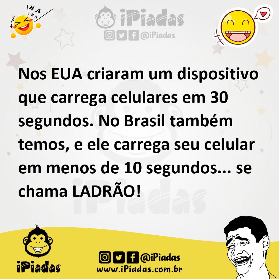 Ilustração de Nos EUA criaram um dispositivo que carrega celulares em 30 segundos. N... no iPiadas