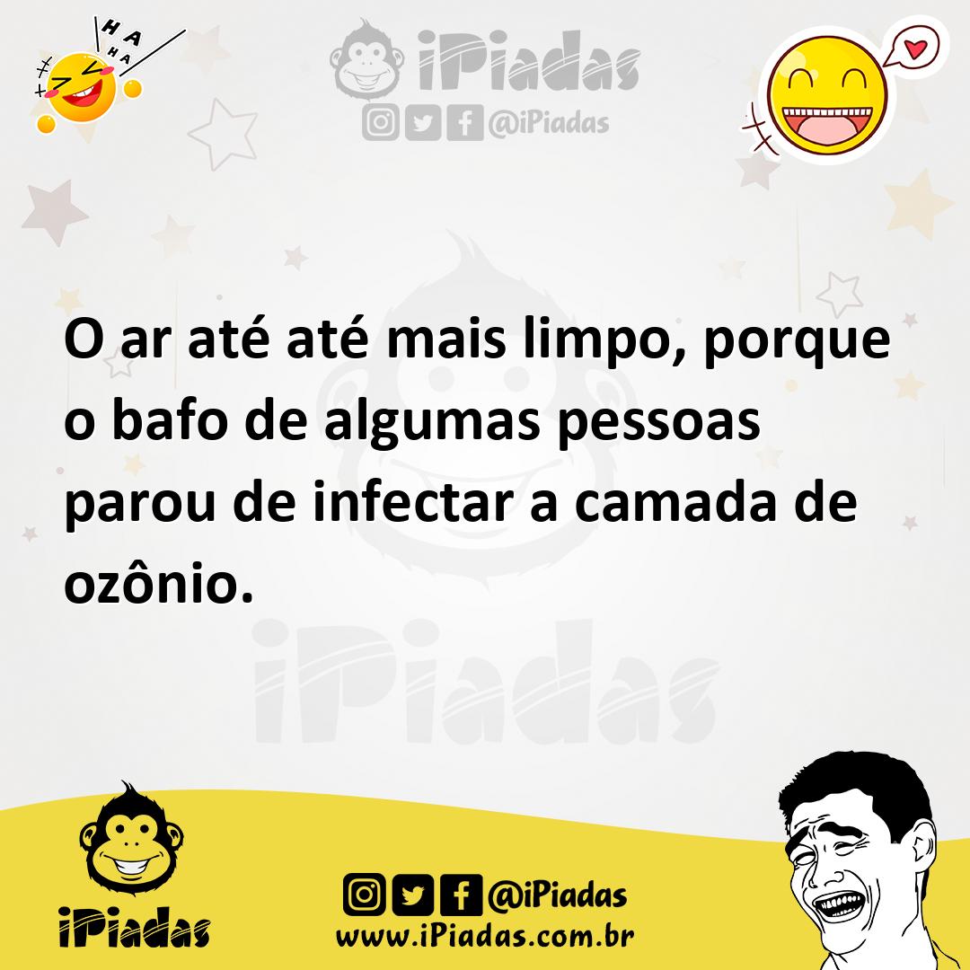 Ilustração de O ar até até mais limpo, porque o bafo de algumas pessoas parou de inf... no iPiadas