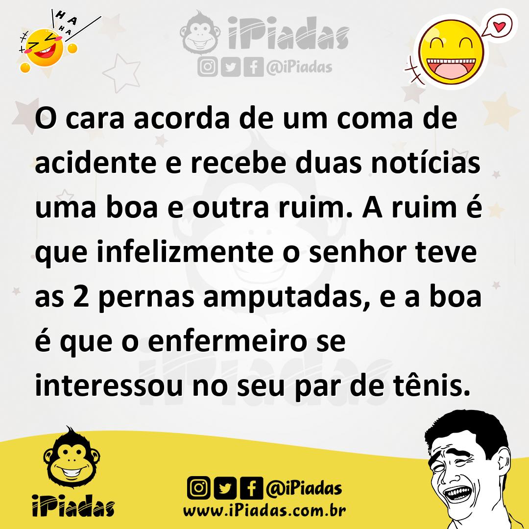 Ilustração de O cara acorda de um coma de acidente e recebe duas notícias uma boa e... no iPiadas