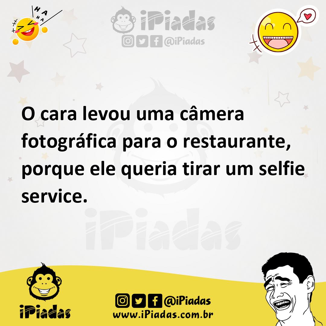 Ilustração de O cara levou uma câmera fotográfica para o restaurante, porque ele que... no iPiadas