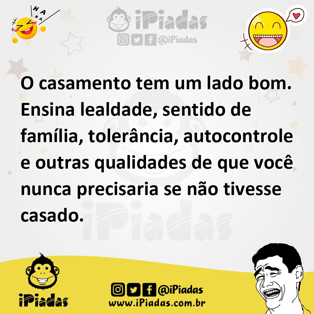 Ilustração de O casamento tem um lado bom. Ensina lealdade, sentido de família, tole... no iPiadas