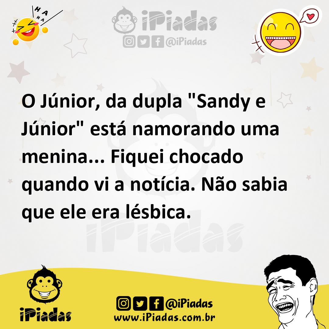 Ilustração de O Júnior, da dupla "Sandy e Júnior" está namorando uma menina... Fique... no iPiadas