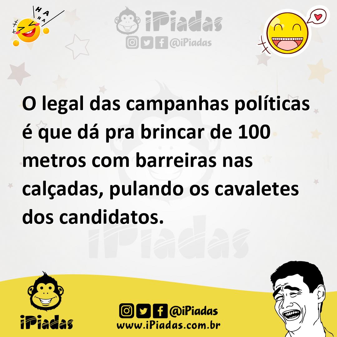 Ilustração de O legal das campanhas políticas é que dá pra brincar de 100 metros com... no iPiadas
