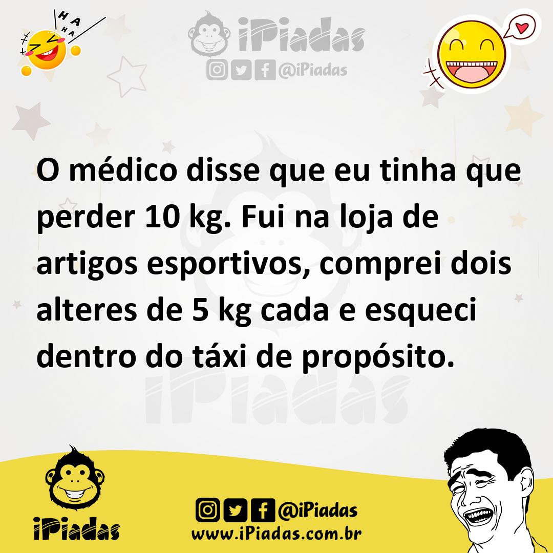 Ilustração de O médico disse que eu tinha que perder 10 kg. Fui na loja de artigos e... no iPiadas