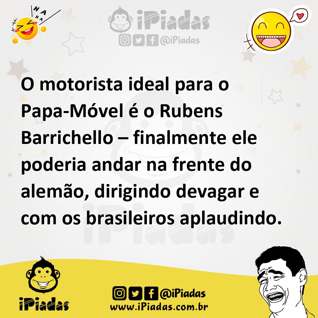 Ilustração de O motorista ideal para o Papa-Móvel é o Rubens Barrichello – finalment... no iPiadas
