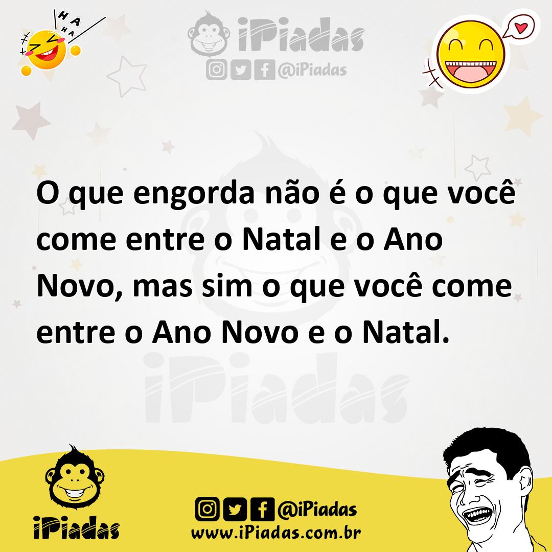 Ilustração de O que engorda não é o que você come entre o Natal e o Ano Novo, mas si... no iPiadas