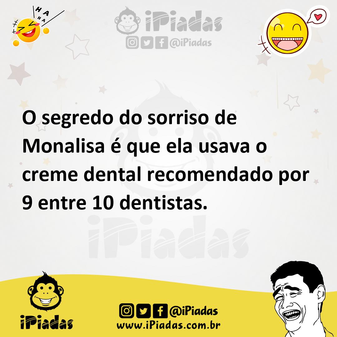 Ilustração de O segredo do sorriso de Monalisa é que ela usava o creme dental recome... no iPiadas