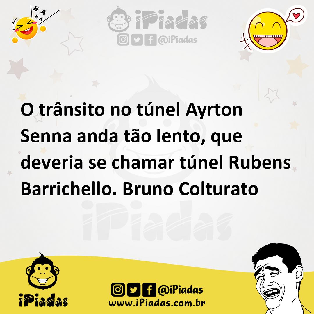 Ilustração de O trânsito no túnel Ayrton Senna anda tão lento, que deveria se chamar... no iPiadas