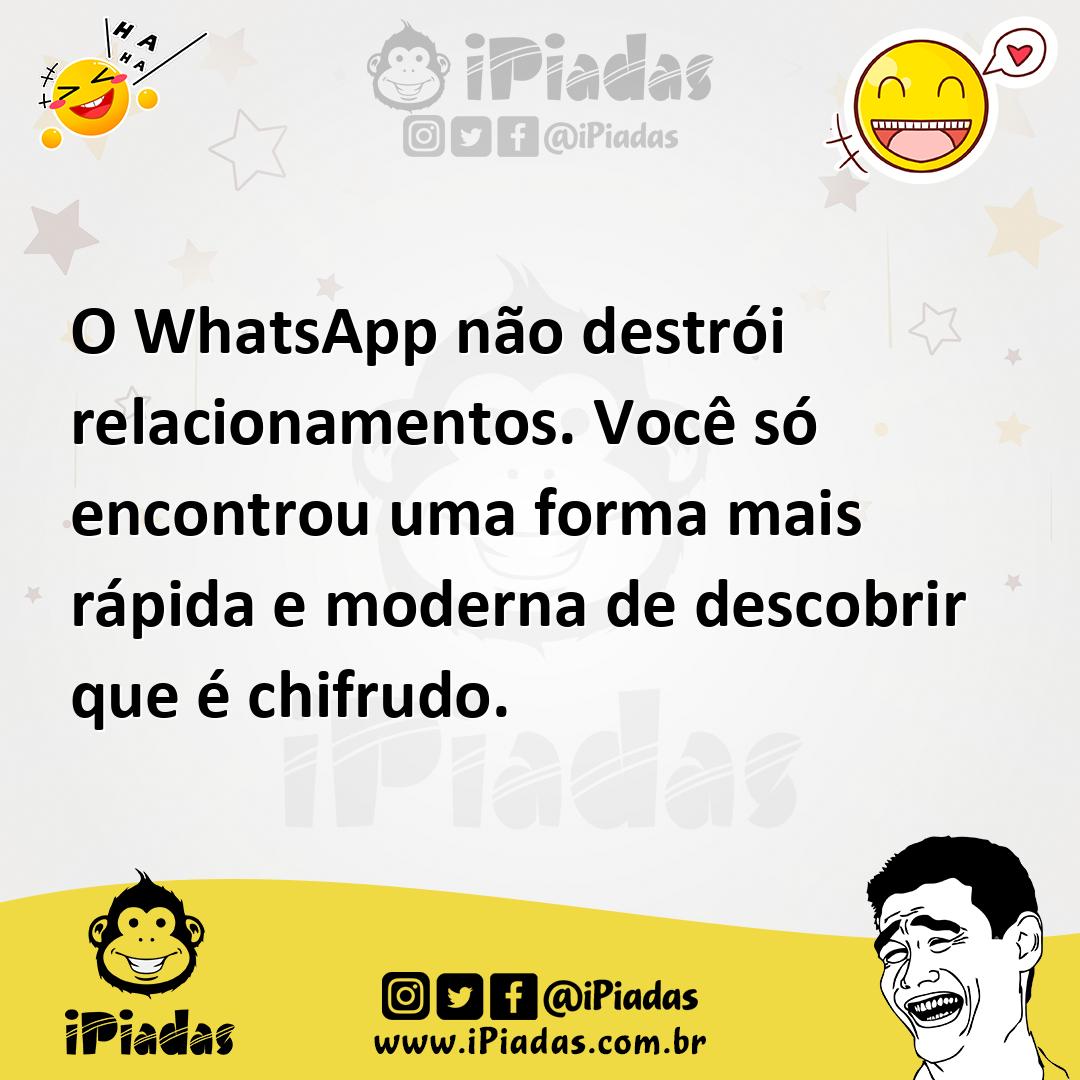 Ilustração de O WhatsApp não destrói relacionamentos. Você só encontrou uma forma ma... no iPiadas