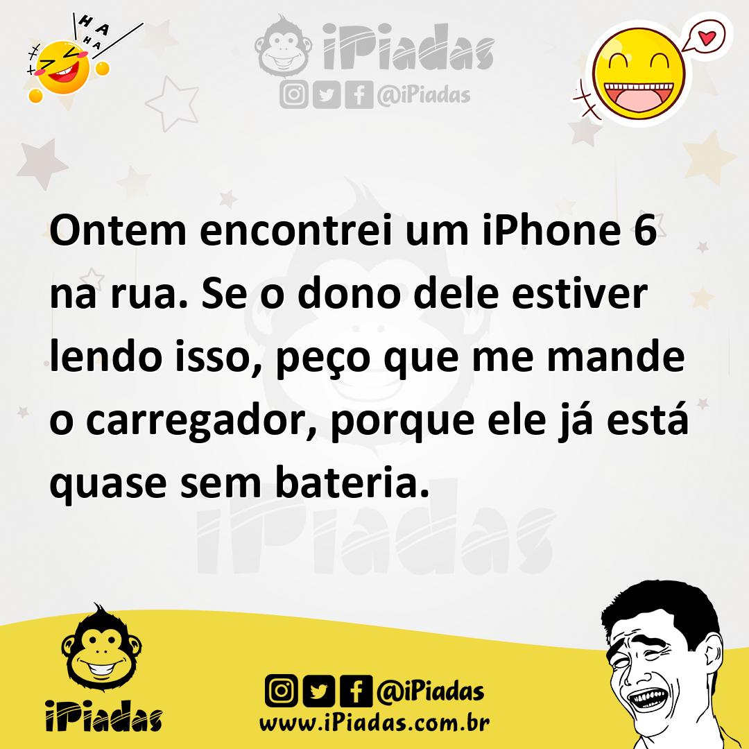 Ilustração de Ontem encontrei um iPhone 6 na rua. Se o dono dele estiver lendo isso,... no iPiadas